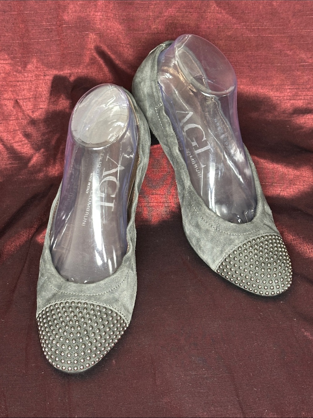 ✨ AGL Blakely Gray Suede Studded Ballet Flats EU 38.5 / US 8.5 ✨